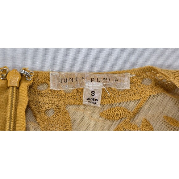 Honey Punch Womens Lace Maxi Romper Sheer V-Neck Dress Yellow Size S Fairy Boho - Picture 3 of 15